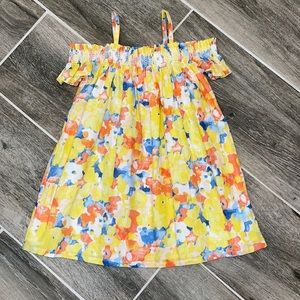 Janie and Jack Girls Sz 5 Yellow Floral Dress EUC
